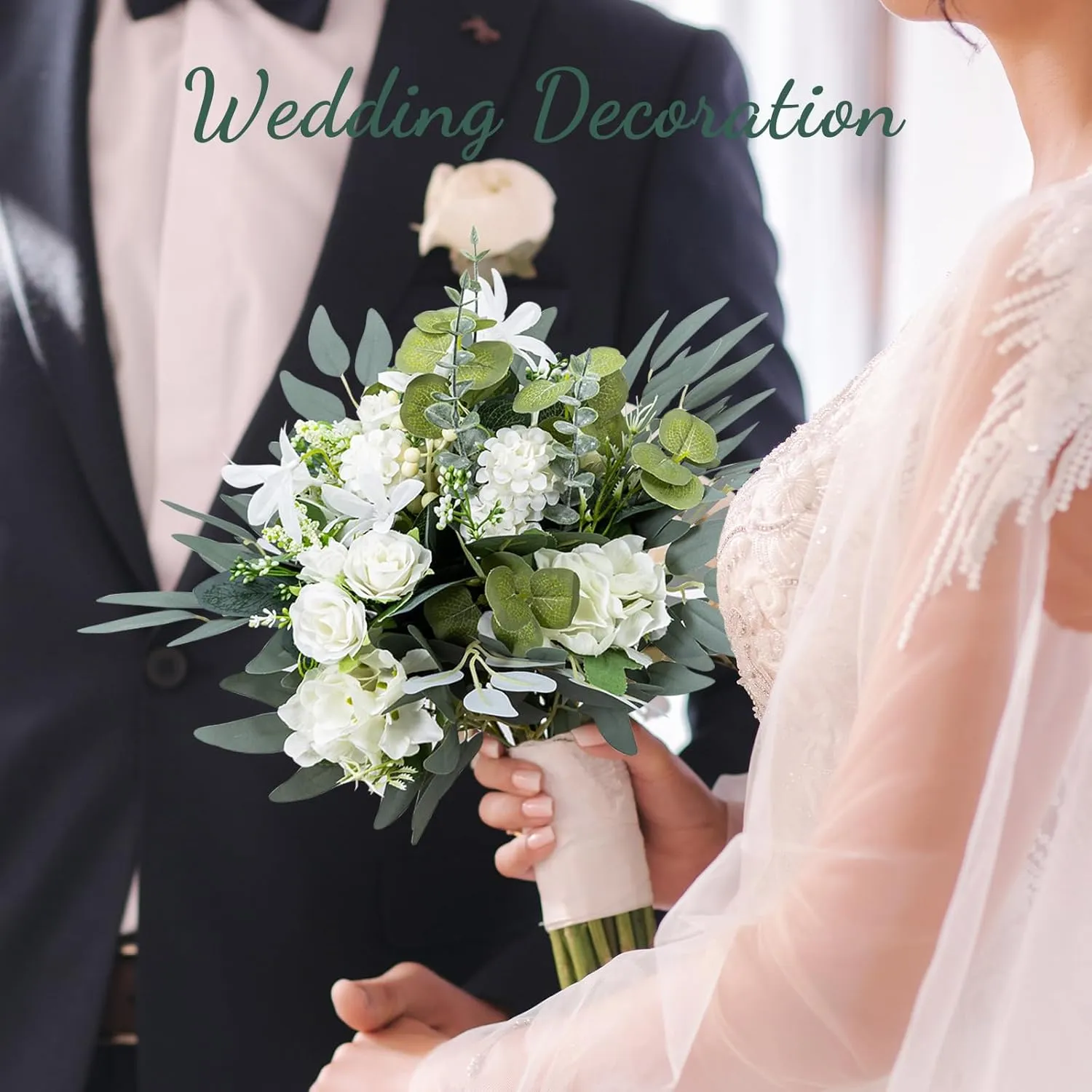 100Pcs 6 Kinds Mixed Artificial Eucalyptus Leaves Stems Bulk, Fake Silver Dollar Eucalyptus Leaves Bundle, Faux Plants Greenery for Wedding DIY Bouquet Floral Arrangement Party Decor Outdoor Indoor