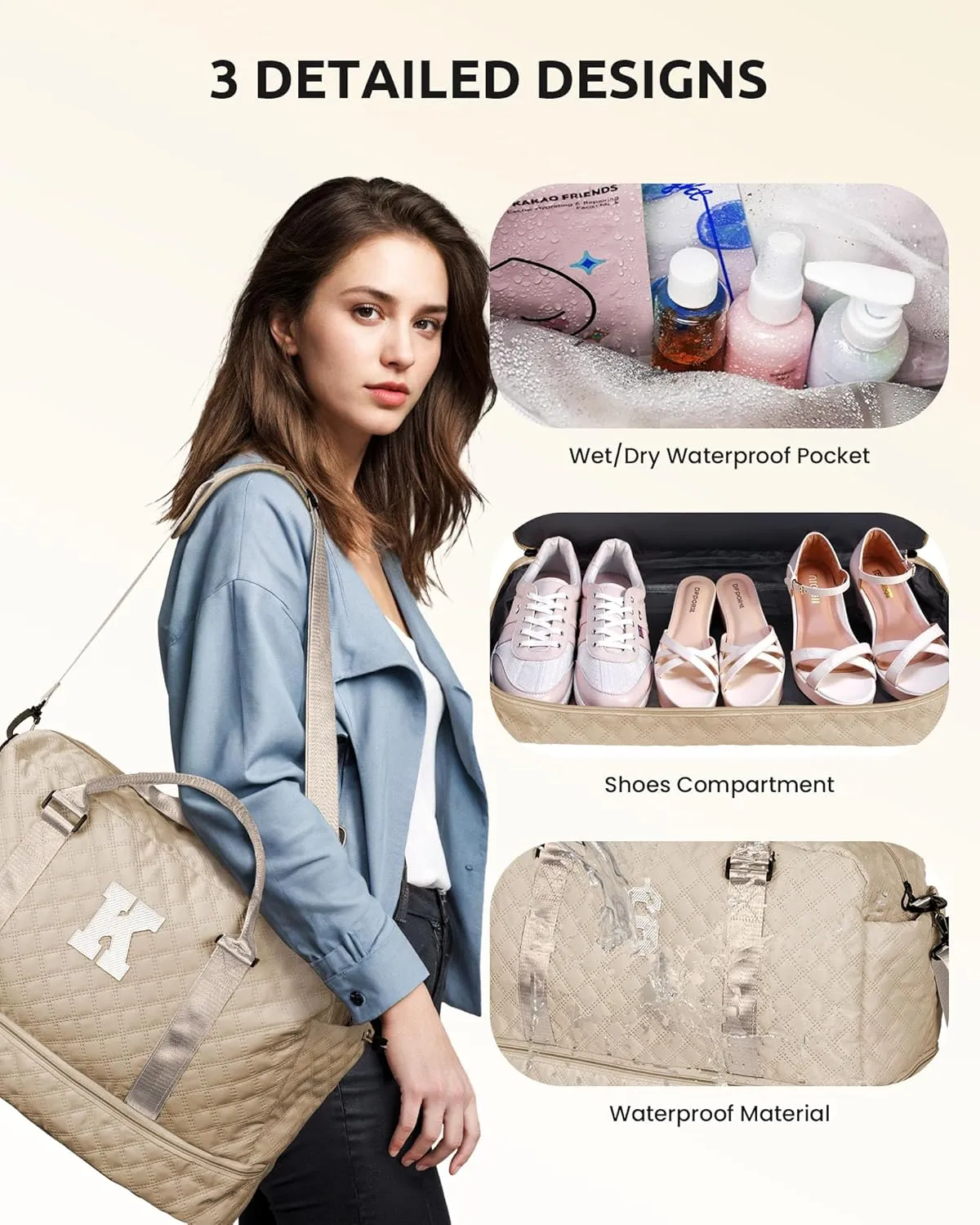 12 13 14 15 16 Years Old Girl Gifts, Kids Travel Bags with Shoe Compartment, Personalized Weekender Bag, Monogram Overnight Bag for Women, Letter Travel Bag with Makeup Bag (Letter O)