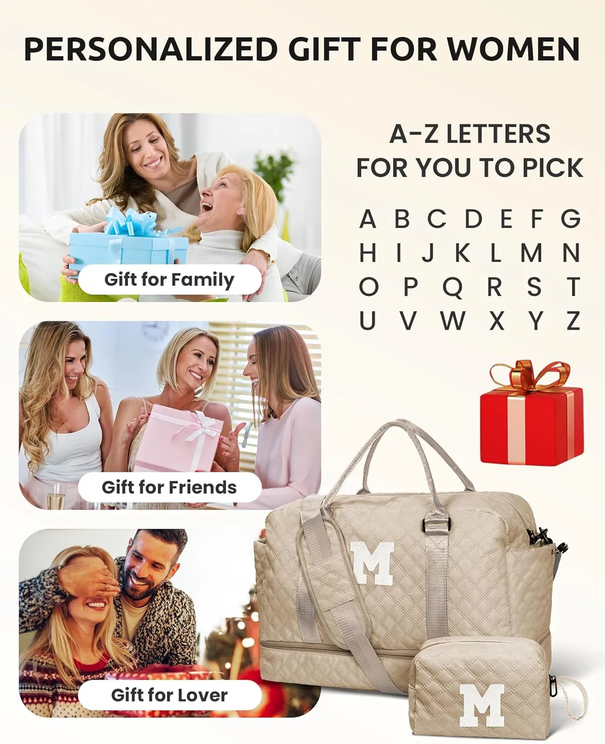12 13 14 15 16 Years Old Girl Gifts, Kids Travel Bags with Shoe Compartment, Personalized Weekender Bag, Monogram Overnight Bag for Women, Letter Travel Bag with Makeup Bag (Letter O)