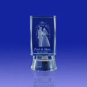 12 Pcs Personalized Custom Laser Engraving 3D Wedding Crystal Cube Party Favors with Organza Bags/Recuerdos para Boda (2.5"H) (12 Pieces)