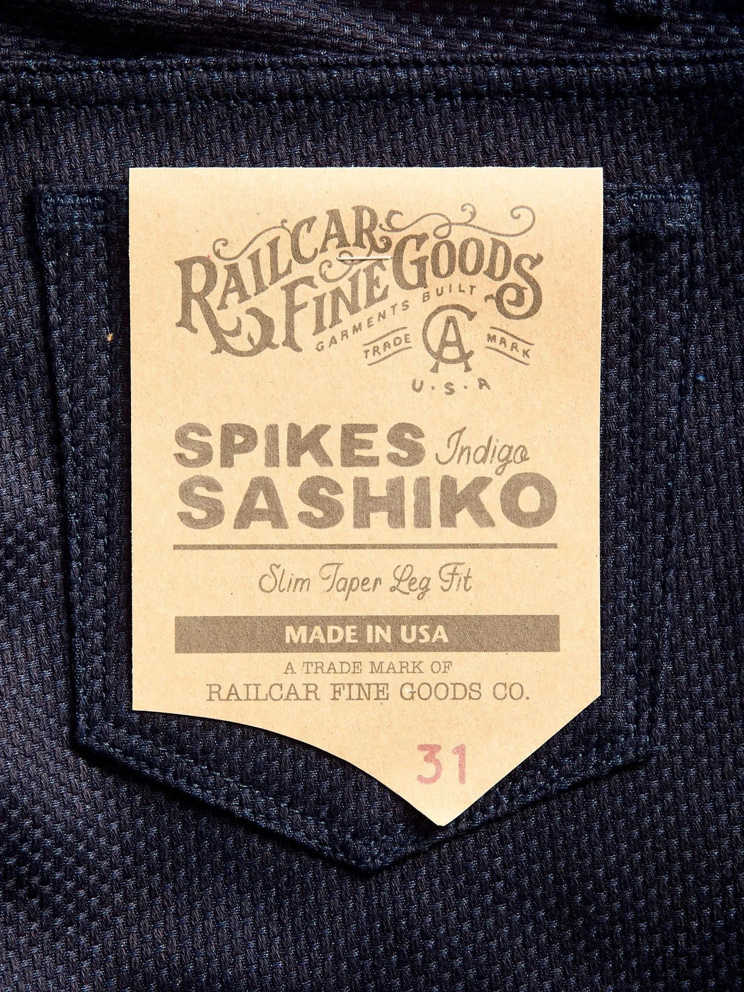 12oz Sashiko Indigo Denim - Spikes Fit