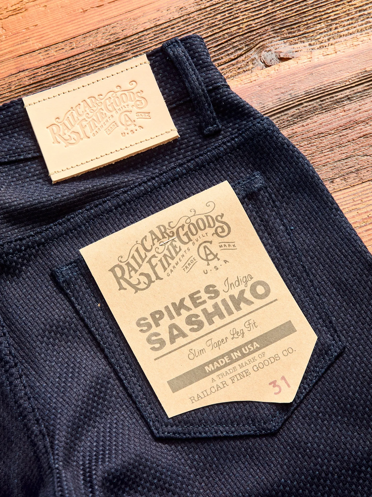 12oz Sashiko Indigo Denim - Spikes Fit