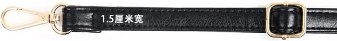 1.5 cm Purse Straps Replacement Crossbody Sheepskin Pattern Leather Adjustable Shoulder Bag Strap for Cross body Handbag 59" (Black)