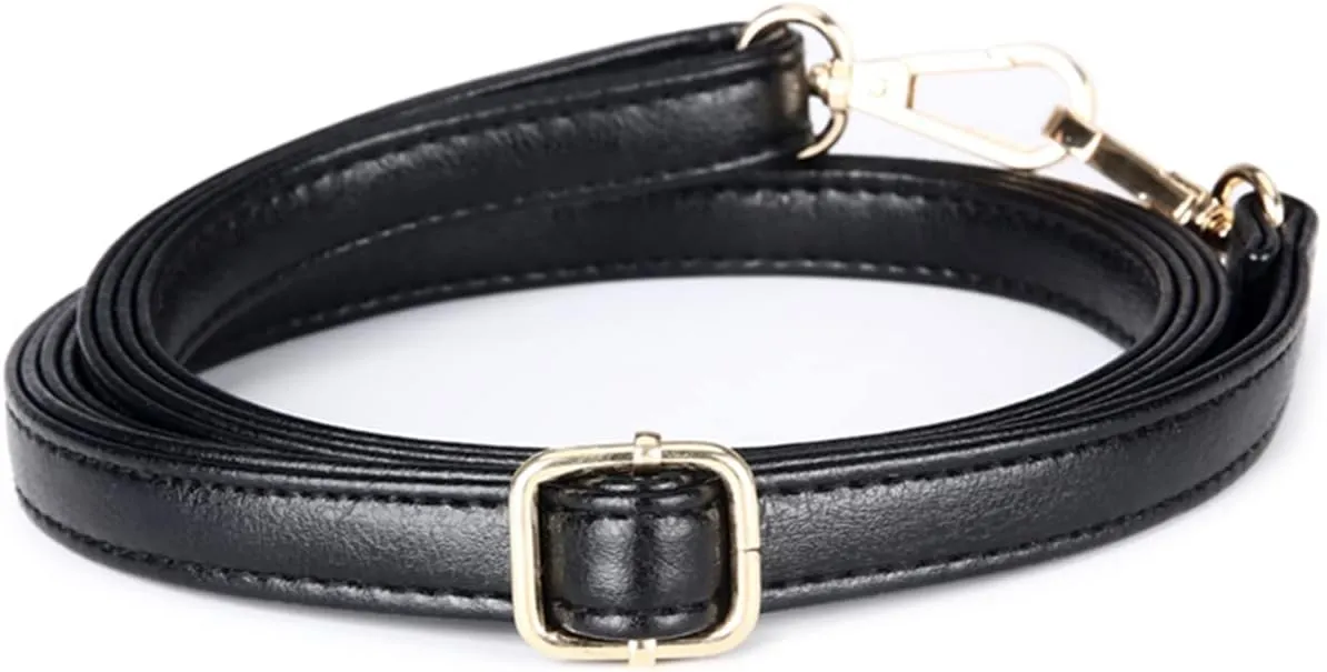 1.5 cm Purse Straps Replacement Crossbody Sheepskin Pattern Leather Adjustable Shoulder Bag Strap for Cross body Handbag 59" (Black)