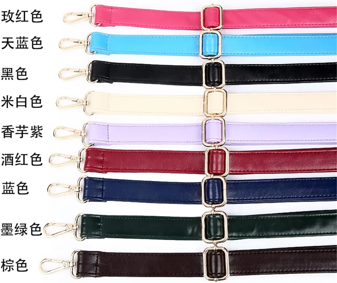 1.5 cm Purse Straps Replacement Crossbody Sheepskin Pattern Leather Adjustable Shoulder Bag Strap for Cross body Handbag 59" (Black)
