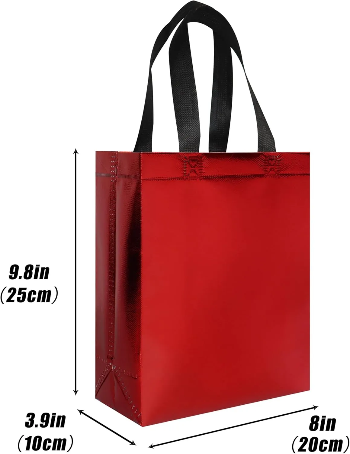 18 Pcs Multicolor Small Gift Bags Bulk, 8 x 3.9 x 9.8 In Glossy Non-woven Party Bags, Reusable Goodie Bag with Sturdy Base for Birthday, Wedding, Party, Holiday- 9 Colors