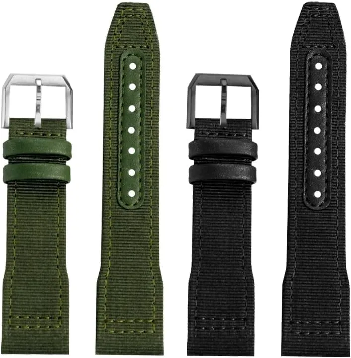 20mm 21mm 22mm Nylon Leather Watchband Fit for IWC Le Petit Prince Big Pilot TOP GUN IW3777 Black Sport Canvas Watch Strap