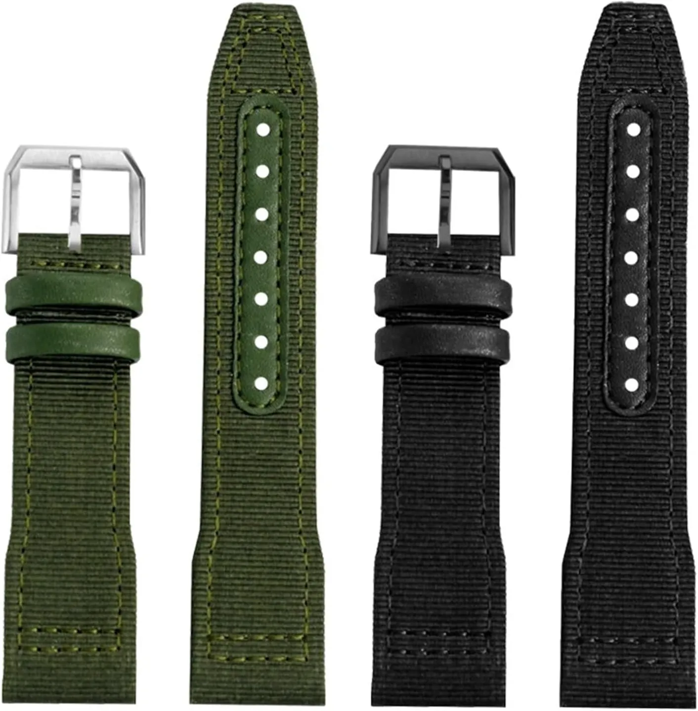 20mm 21mm 22mm Nylon Leather Watchband，For IWC Le Petit Prince Big Pilot IW3777 Black Sport Canvas Watch Strap