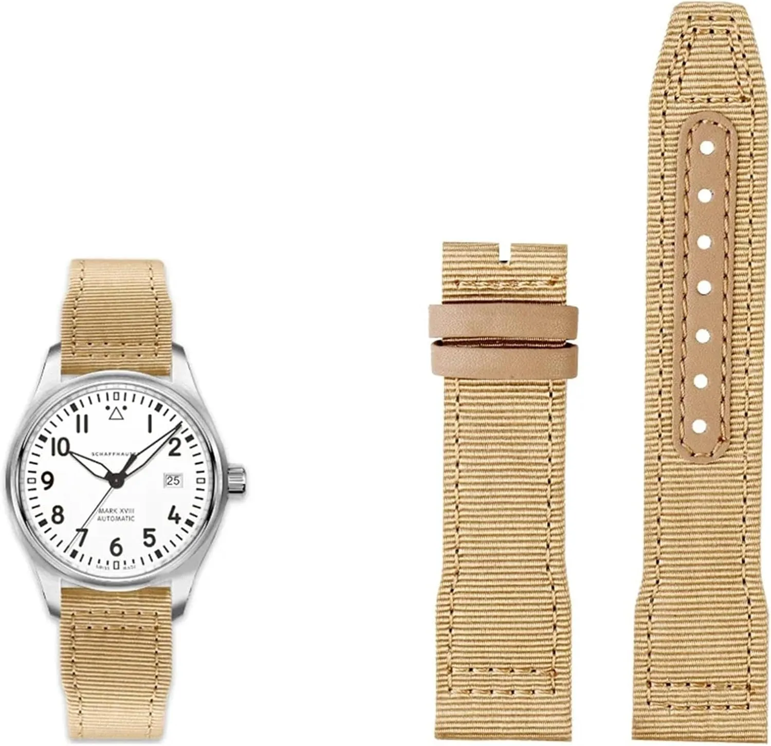 20mm 21mm 22mm Nylon Leather Watchband，For IWC Le Petit Prince Big Pilot IW3777 Black Sport Canvas Watch Strap