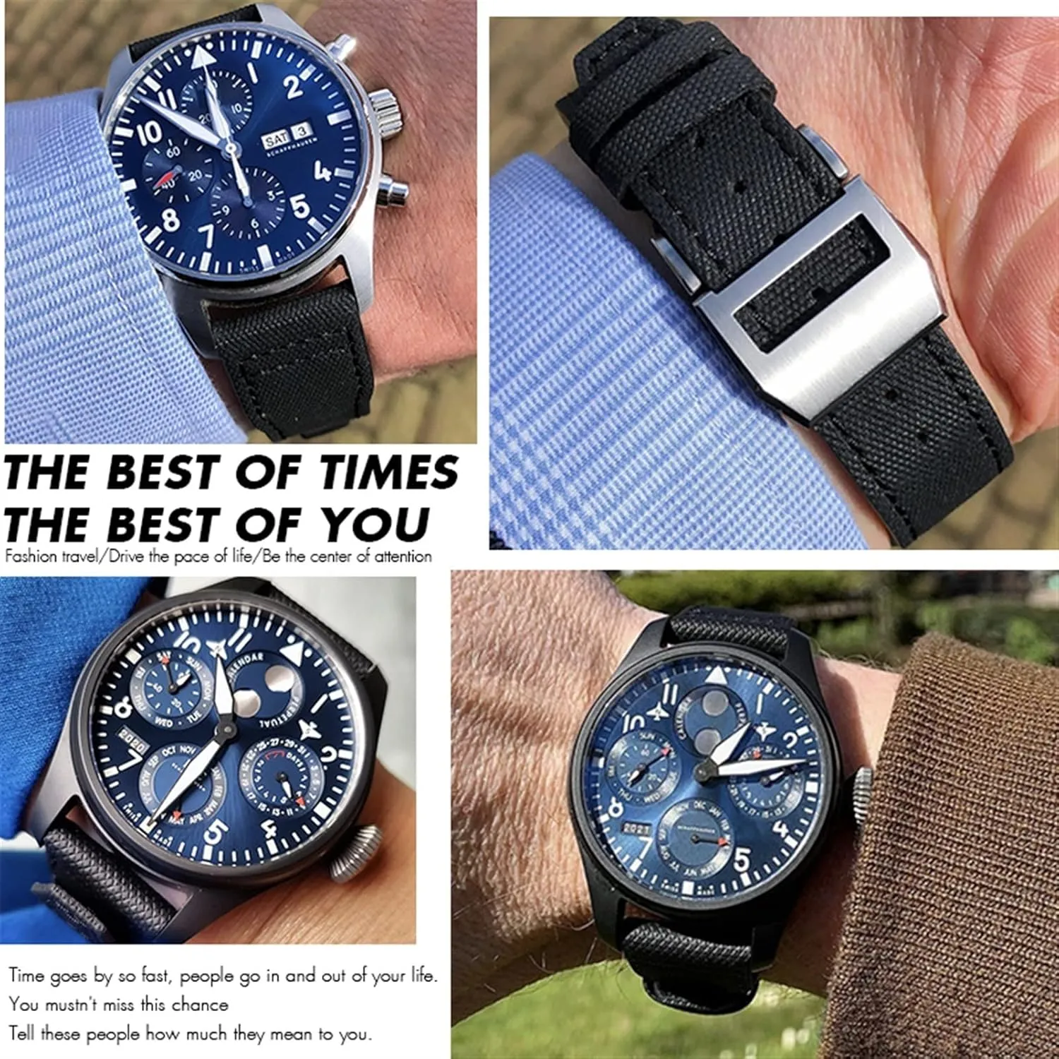 20mm 21mm 22mm Watch band，For IWC Le Petit Prince Big Pilot IW3777 Sport Fiber Canvas Watch Strap