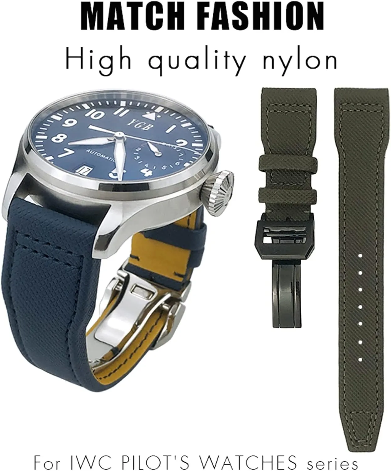 20mm 21mm 22mm Watch band，For IWC Le Petit Prince Big Pilot IW3777 Sport Fiber Canvas Watch Strap