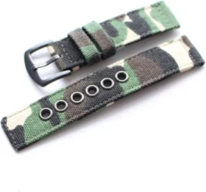 20mm 22mm 24mm Camo Blue Green Black Pure Canvas Watchbands Nylon Strap Compatible With Army Watch Hamilton Wristband Oris Bracelet