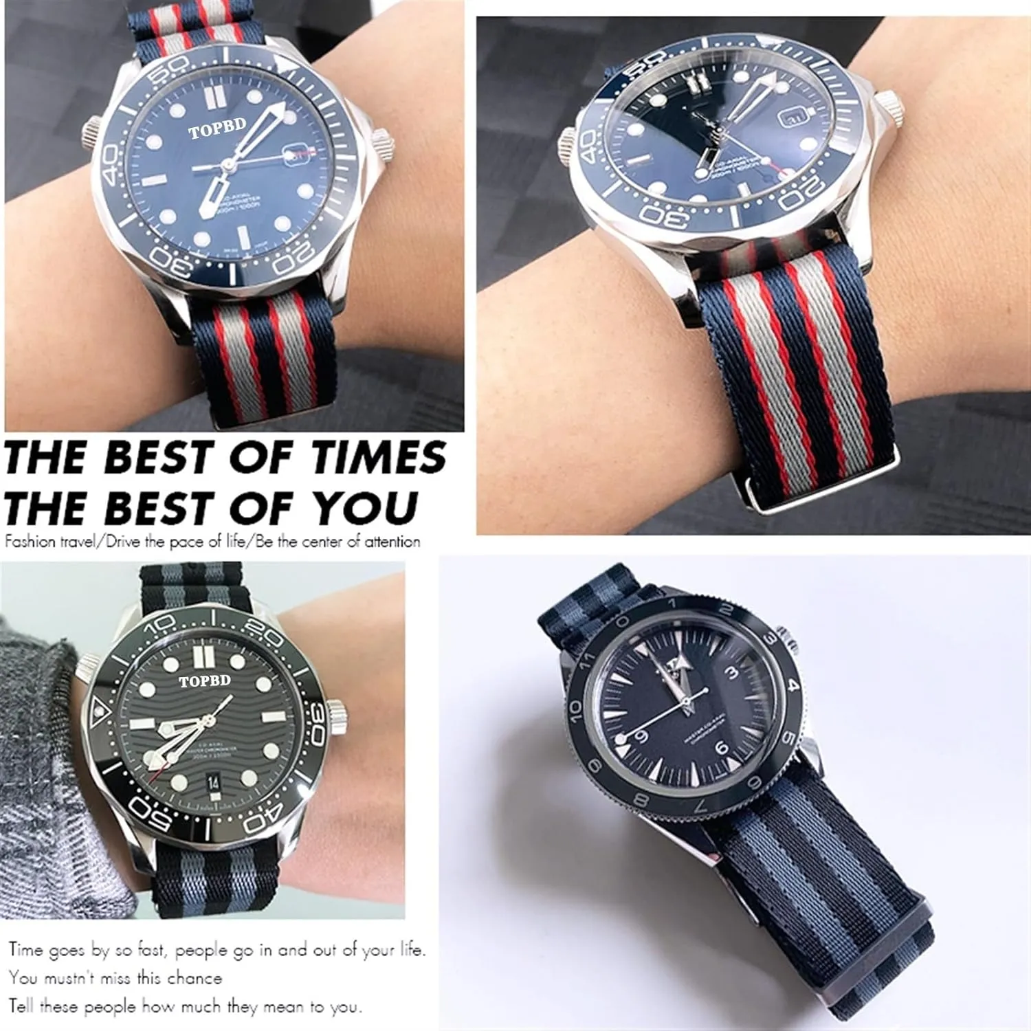 20mm High Density Nylon Strap WatchBand For Omega Seamaster 007 Moonswatch Commander Speedmaster 300 AT150 AQUA TERRA BeltSoft Canvas Fabric Strap Compatible 19/21 MM