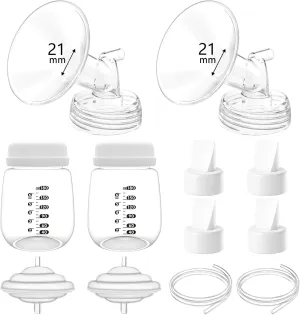 21mm Pump Parts Compatible with Spectra S1/S2/9 Plus,Spectra Replacement Pump Parts,Full Set Replace Include 21mm Flange, Duckbill Valve, Backflow Protector, Tubing and Bottle
