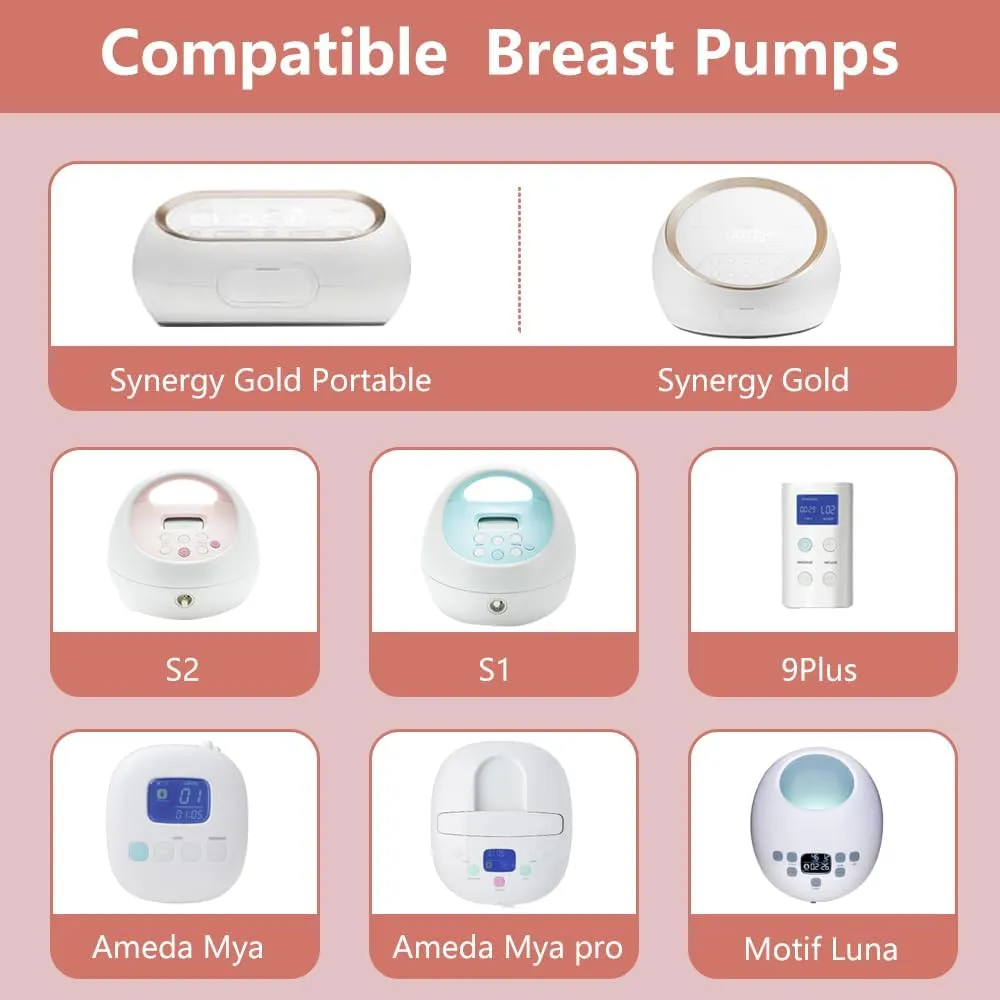 21mm Pump Parts Compatible with Spectra S1/S2/9 Plus,Spectra Replacement Pump Parts,Full Set Replace Include 21mm Flange, Duckbill Valve, Backflow Protector, Tubing and Bottle