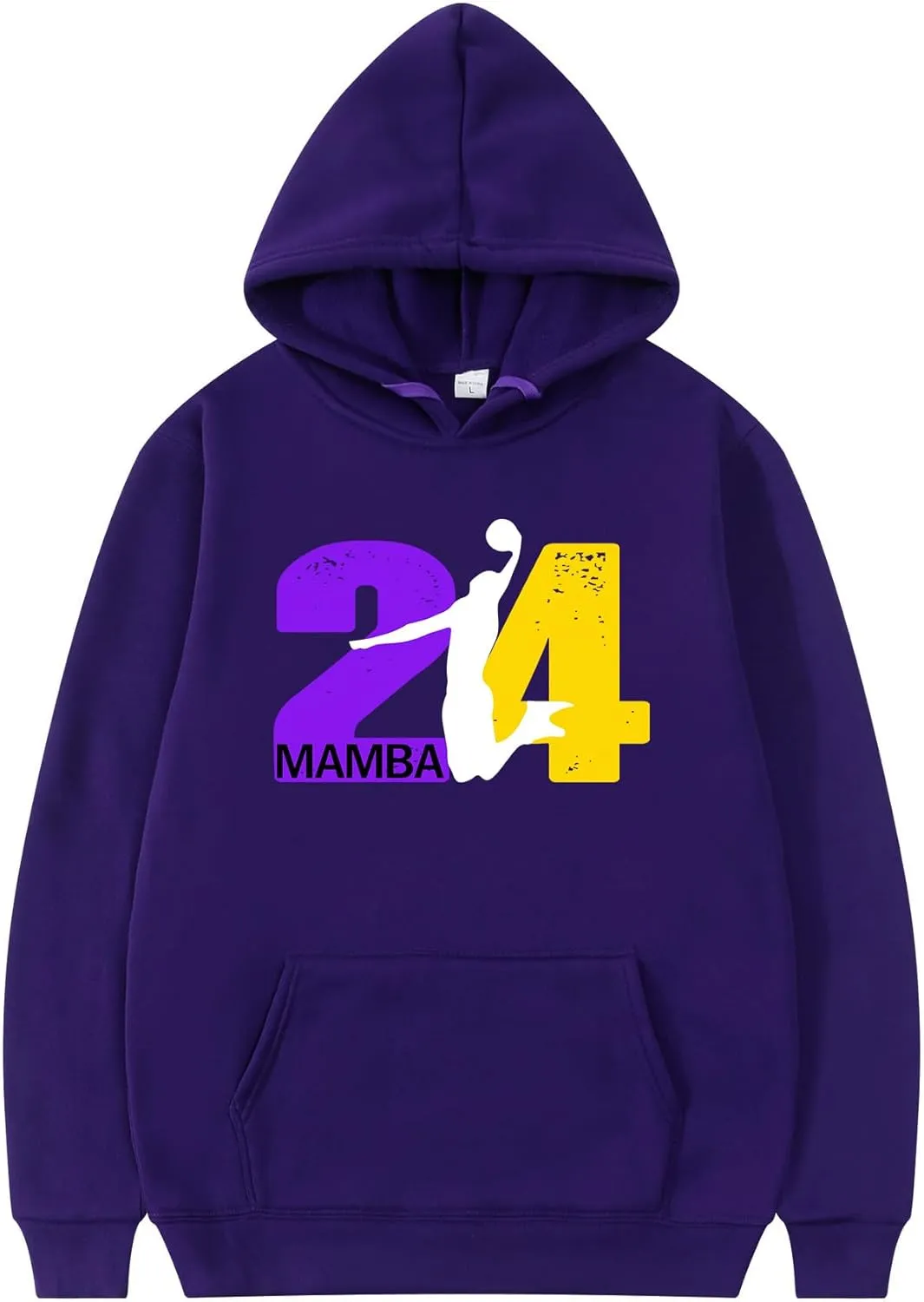 24 Mamba Hoodie Basketball Legend Graphic Sweatshirt US Standard Size Casual Long Sleeve Pullover with Bold Tribute Design