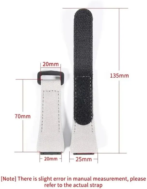 25mm-20mm Canvas Watchband Fit for Richard Mille RM011 RM53 RM50 Series Screw Style Men Watch Strap