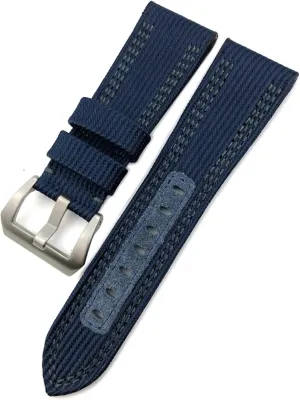 26mm Quality Nylon Canvas Cow Watch Strap Watchband For Panerai Pam985 Submersiblea Luminor Accessories Bracelet