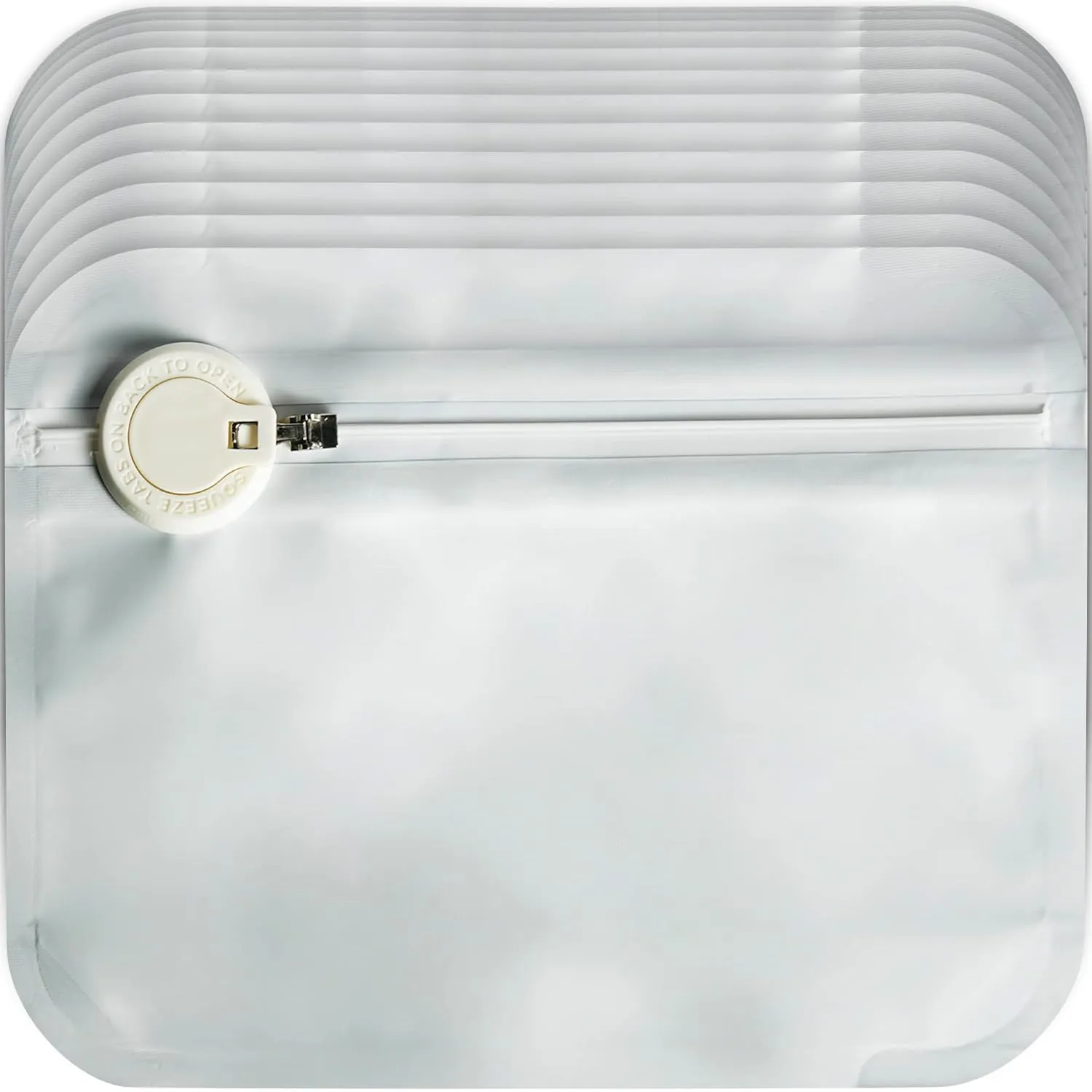 350 Count Exit Bags Measuring 8x6x2 - Premium Squeeze to Open Resealable White Zip-Locking Exit Bag - Airtight Pouch Giant Ziplock Bags for Storage The Exit Ziplock Mylar Pouch