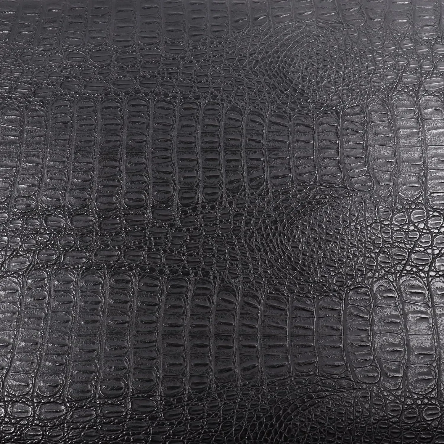 36"x54" Crocodile Pattern Faux Leather Fabric Marine Vinyl Soft Alligator Synthetic Leather Sheets for DIY Upholstery,Crafts,Handbags,Furniture Wrapping 0.5mm Thick (Black, 36inchx54inch)