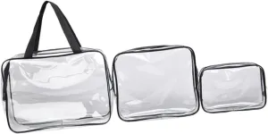 3Pcs Travel Cosmetic Bag Durable Makeup Pouch for Toiletries Organizers Portable Transparent Toiletry Storage for Women
