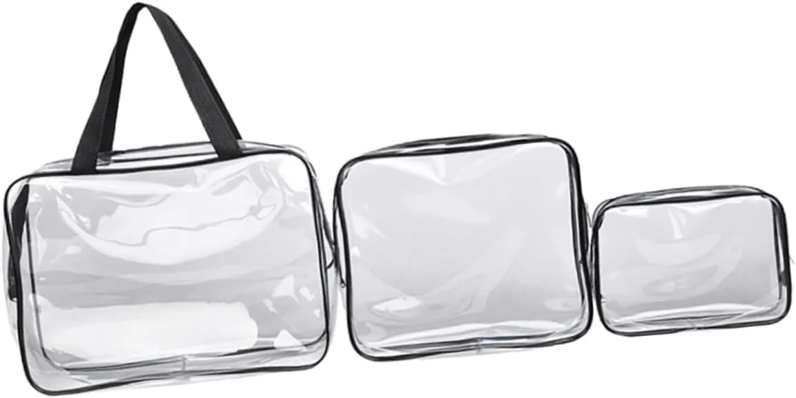 3Pcs Travel Cosmetic Bag Durable Makeup Pouch for Toiletries Organizers Portable Transparent Toiletry Storage for Women