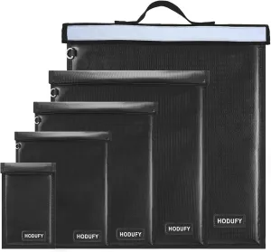 5 Pack Faraday Bags, Extra Large Faraday Bag for Laptops & Tablets & Radio & Car Keys, Faraday Cage with Handle, Fireproof & Water Resistant Faraday Pouch, Faraday Key Fob Protector