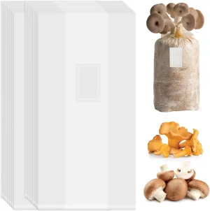 50Pcs Mushroom Grows Bag Heat-Resistant Mushroom Spawn Bag 6mm Thick Polypropylene Spawn Bags with 0.2-0.5 Micron Breathable Filter Patch 20×15.4 Inch Grain Spawn Bags for Mushroom Growing