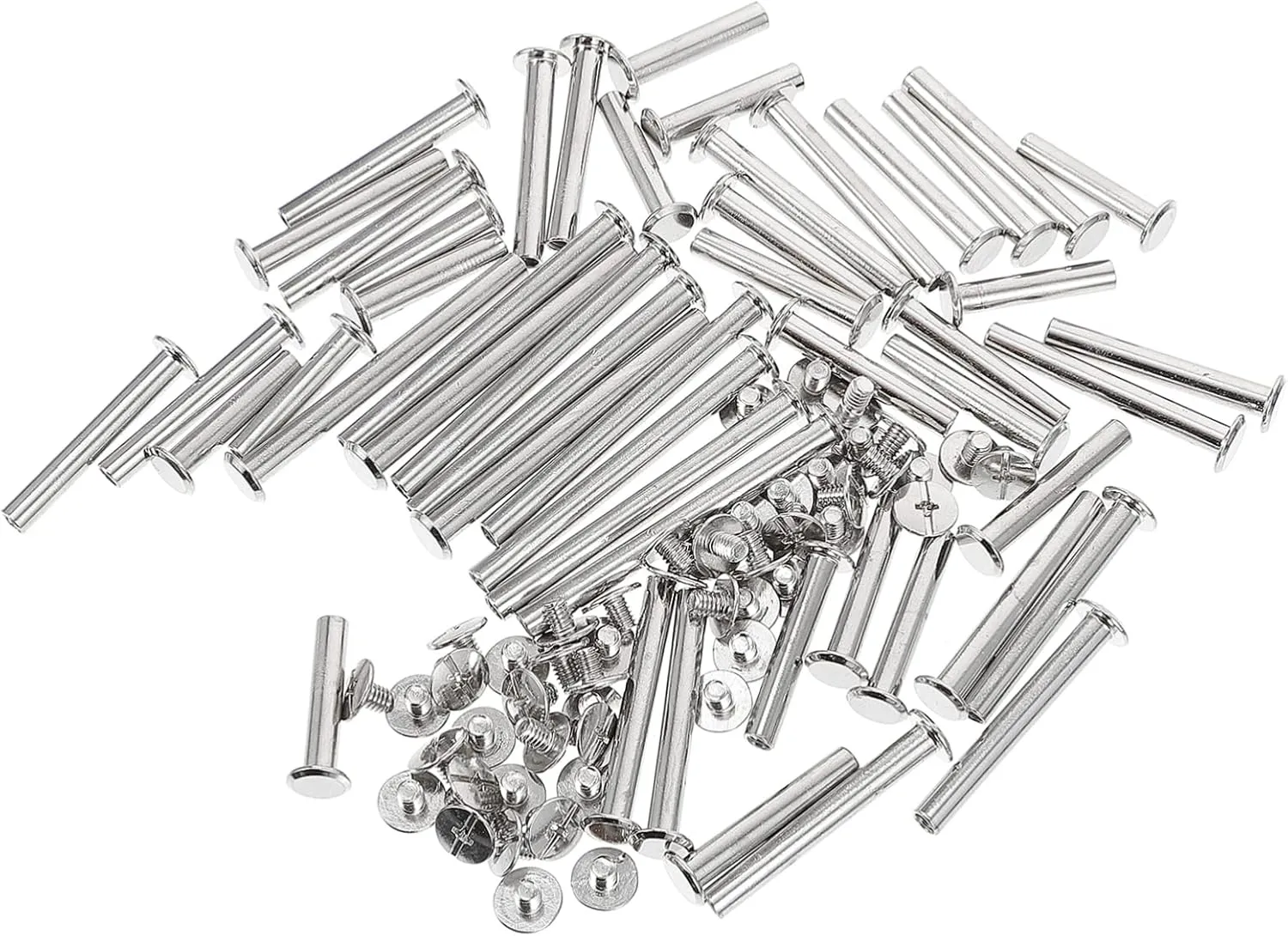 50Sets Binding Screws Plated Scrapbook Screw Posts for Photo Albums Leather Craft and Projects Assorted