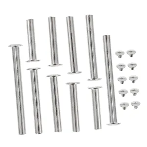 50Sets Leather Screw Posts for Scrapbook and Photo Album Repair Binding Screws with Plated Finish Assorted