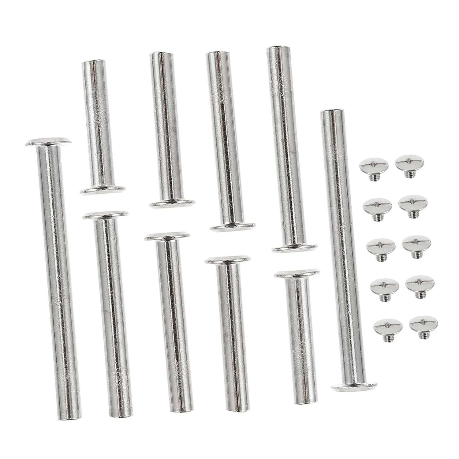50Sets Leather Screw Posts for Scrapbook and Photo Album Repair Binding Screws with Plated Finish Assorted