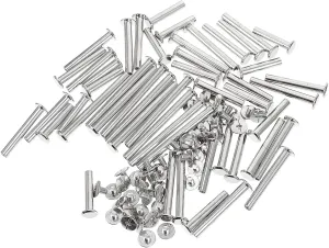 50Sets Plated Binding Screw Posts for Scrapbooking Photo Albums Leather Craft of Each Included