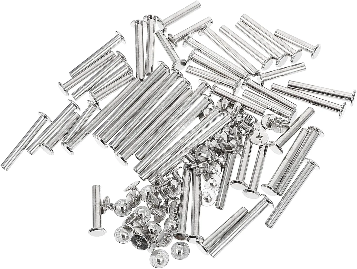 50Sets Plated Binding Screw Posts for Scrapbooking Photo Albums Leather Craft of Each Included
