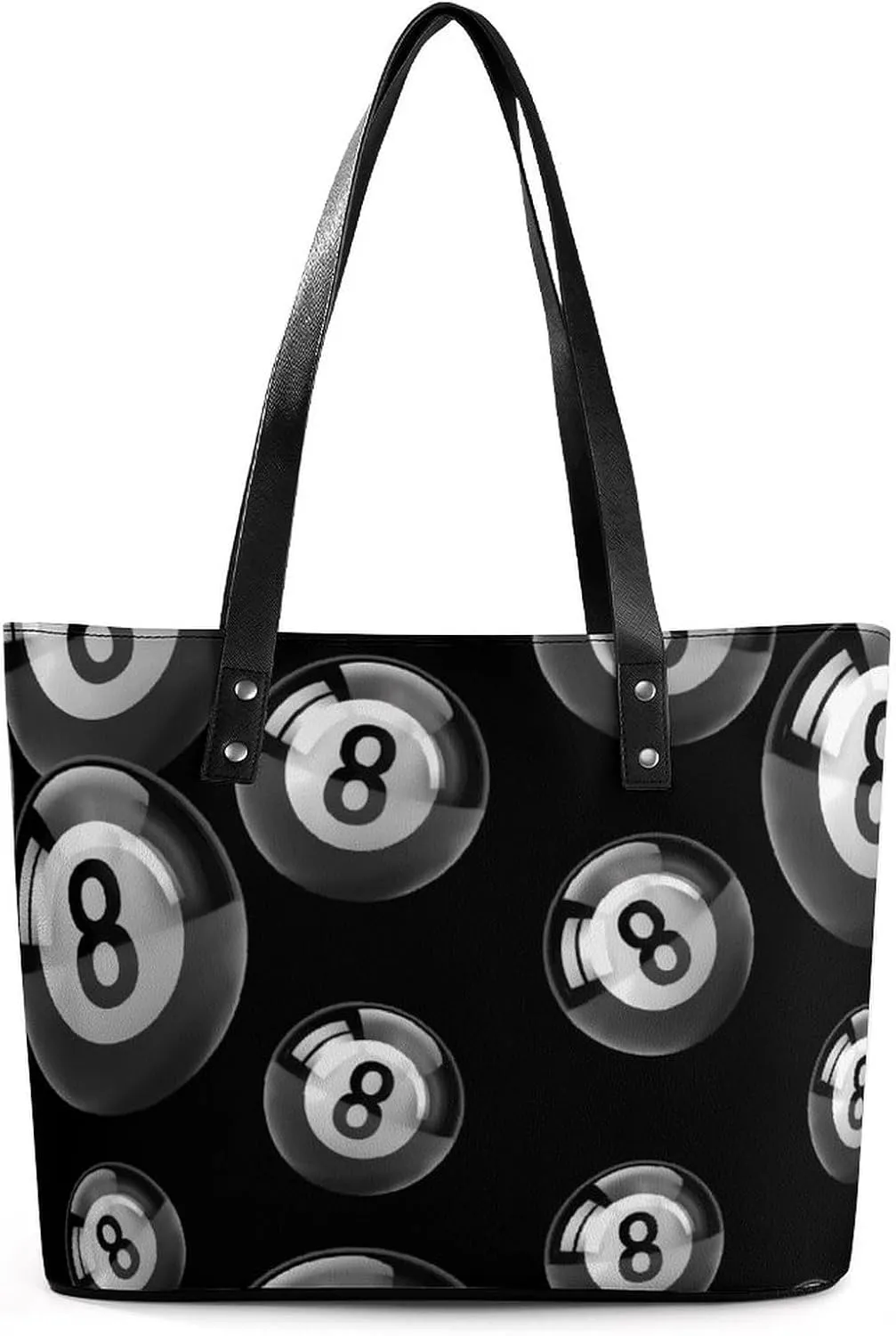 8 Ball Billiards Women's Tote Shoulder Bag Handbag Top Handle Leather 29 * 34 * 14cm