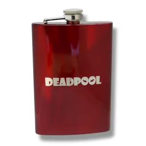 8OZ Deadpool Flask - BLACK, RED, STAINLESS, OR 6OZ LEATHER (8OZ RED FLASK)