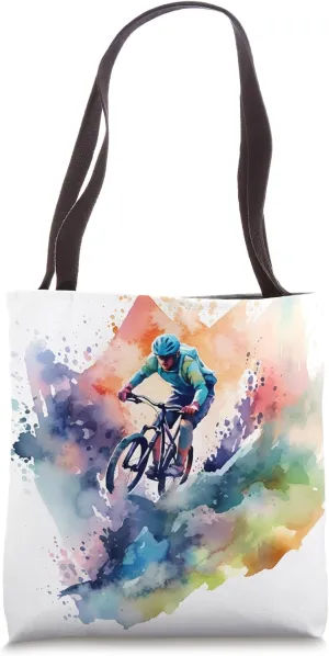 Abstract Shapes Forming A Downhill Mountain Biker Tote Bag