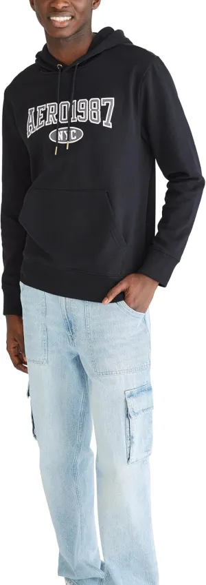 AEROPOSTALE Men's Aero Logo Popover Hoodie-Across Chest