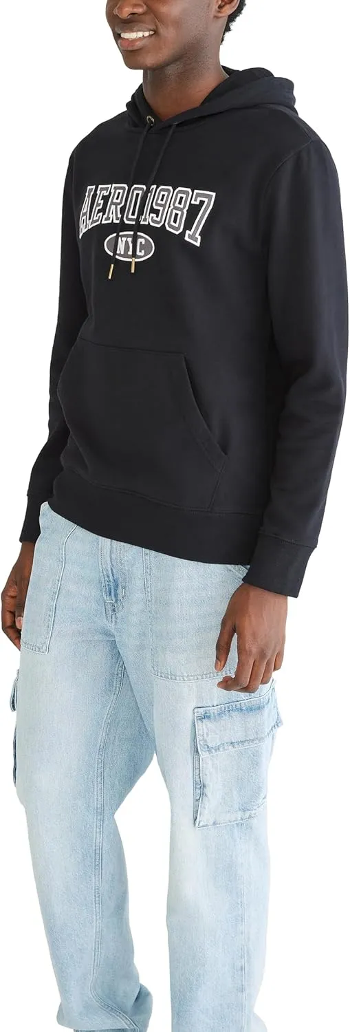AEROPOSTALE Men's Aero Logo Popover Hoodie-Across Chest