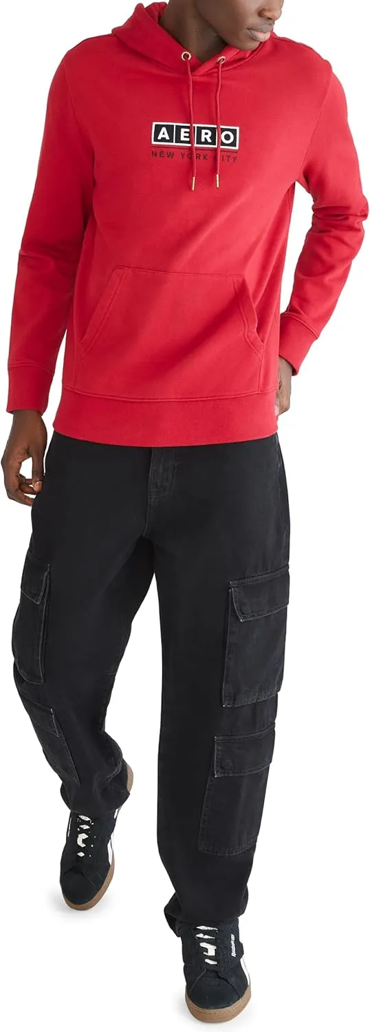 AEROPOSTALE Men's Aero Logo Popover Hoodie- Box Logo