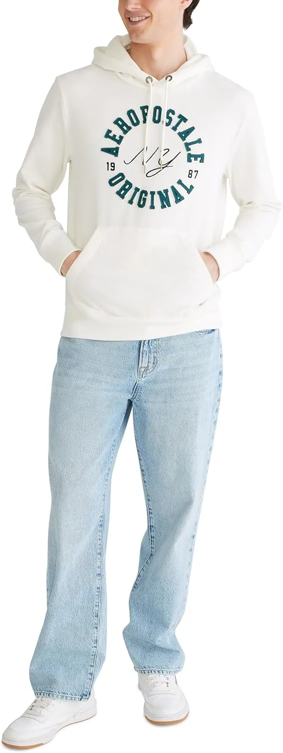 AEROPOSTALE Men's Aero Logo Popover Hoodie-Circle