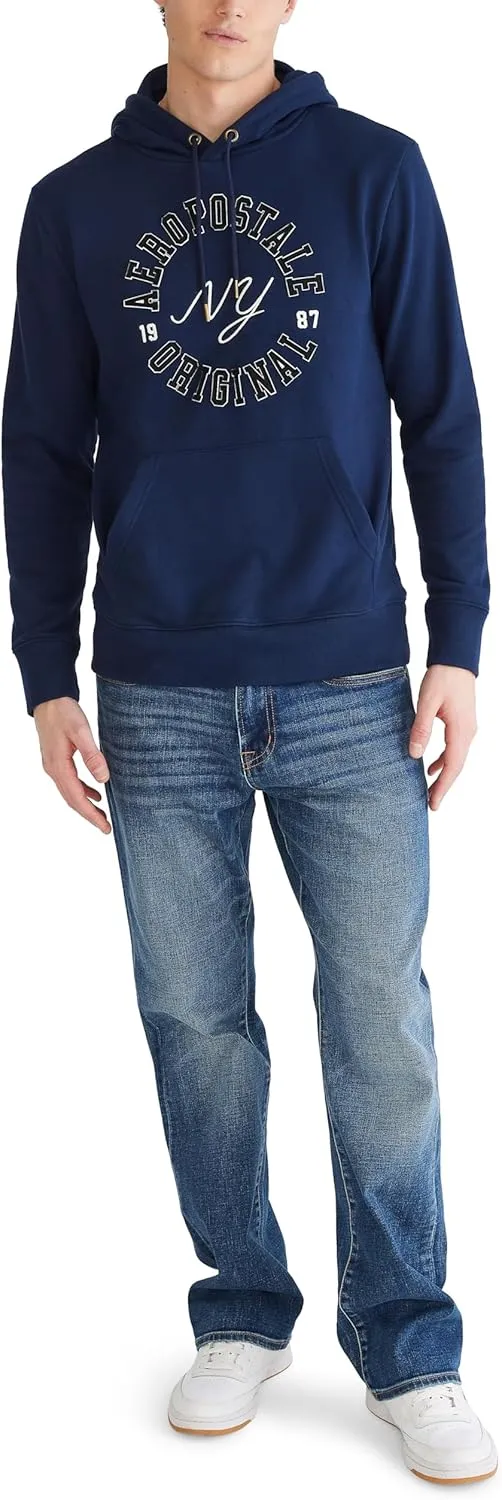 AEROPOSTALE Men's Aero Logo Popover Hoodie-Circle