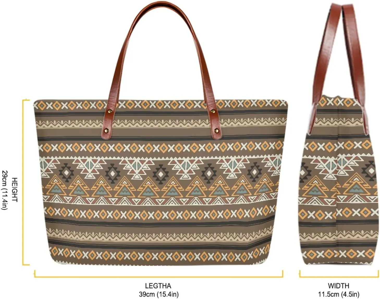 African Tribal Ethnic Print Women Tote Shoulder Bags Casual Handbag