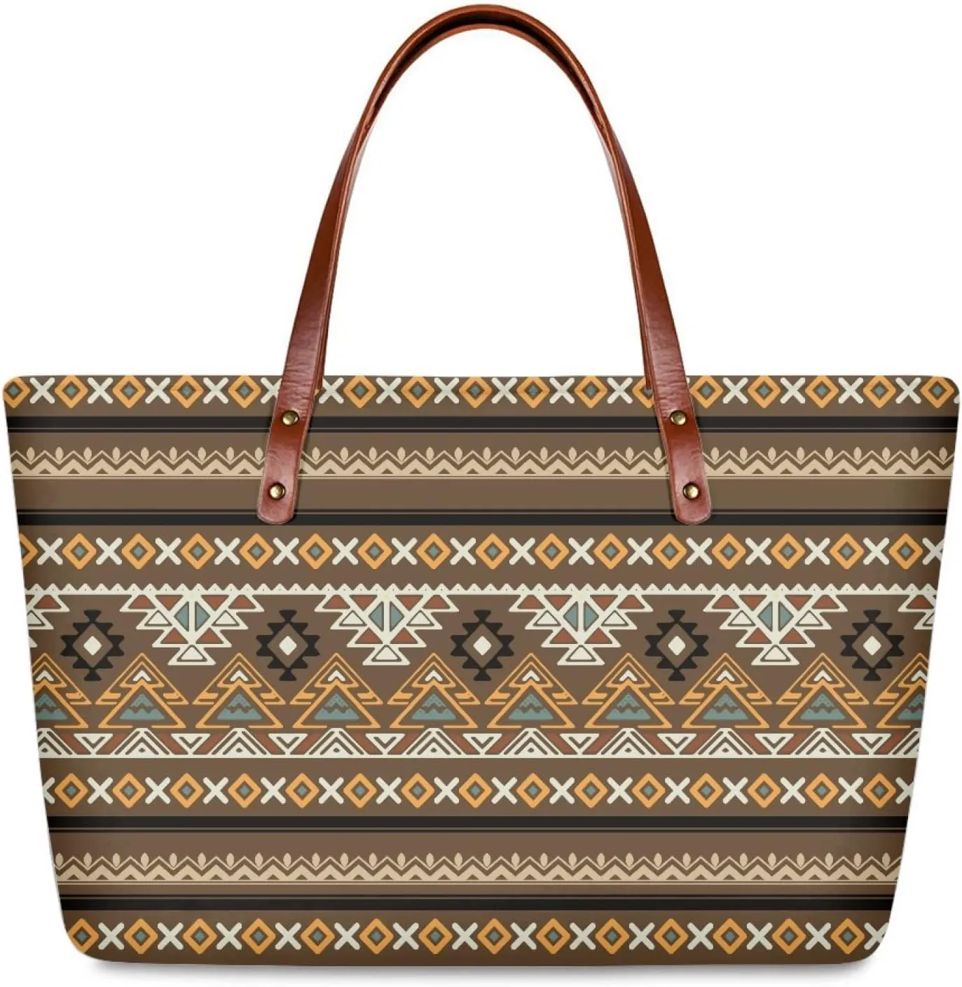 African Tribal Ethnic Print Women Tote Shoulder Bags Casual Handbag