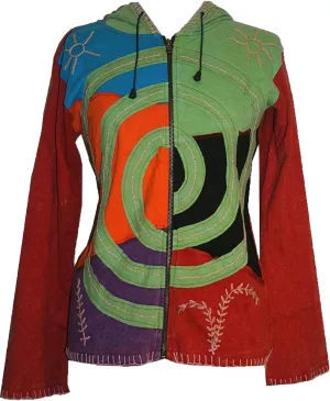 Agan Traders Women's 2025 Spring Boho Tie Dye Gypsy Hoodie - Rib Cotton Sweatshirt Jacket