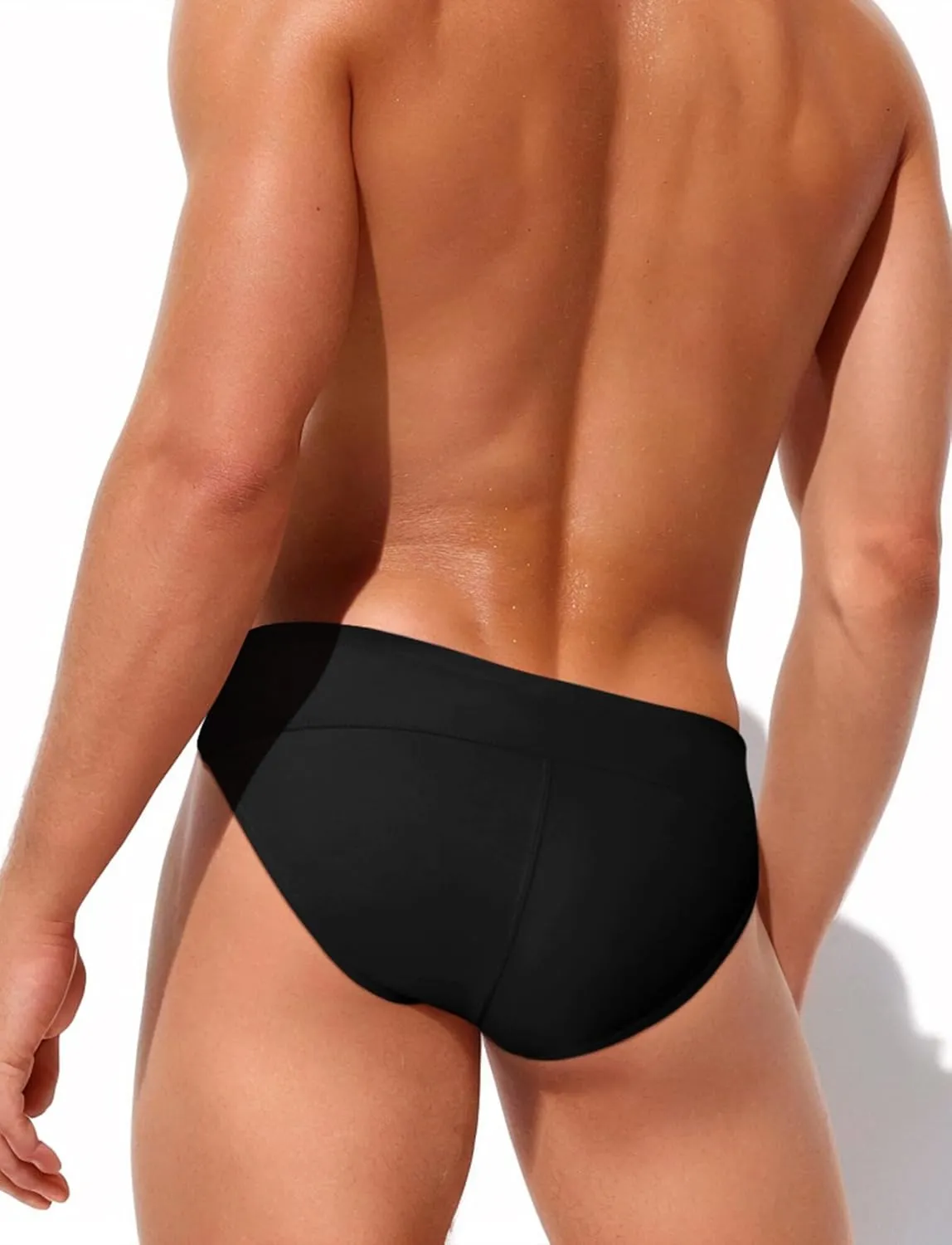 AIEOE Men Low Rise Swim Briefs Quick Dry Athletic Swimsuit Bikini Pouch Swimwear Side Lace Up
