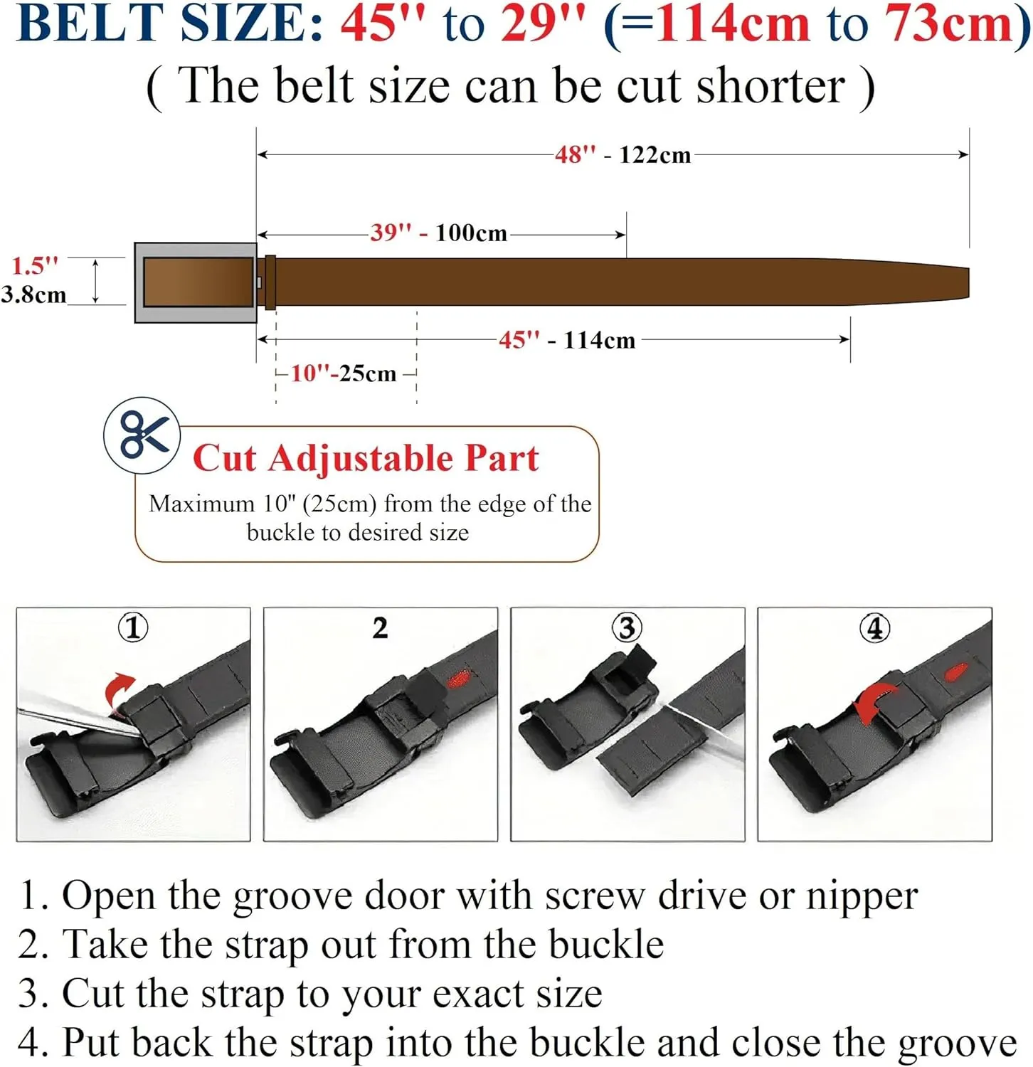 AIIigator Belt Men Leather Straight Belts Handmade Buckle Durable Dress Belt Classic Fashion Gift For Dad Boss Teacher