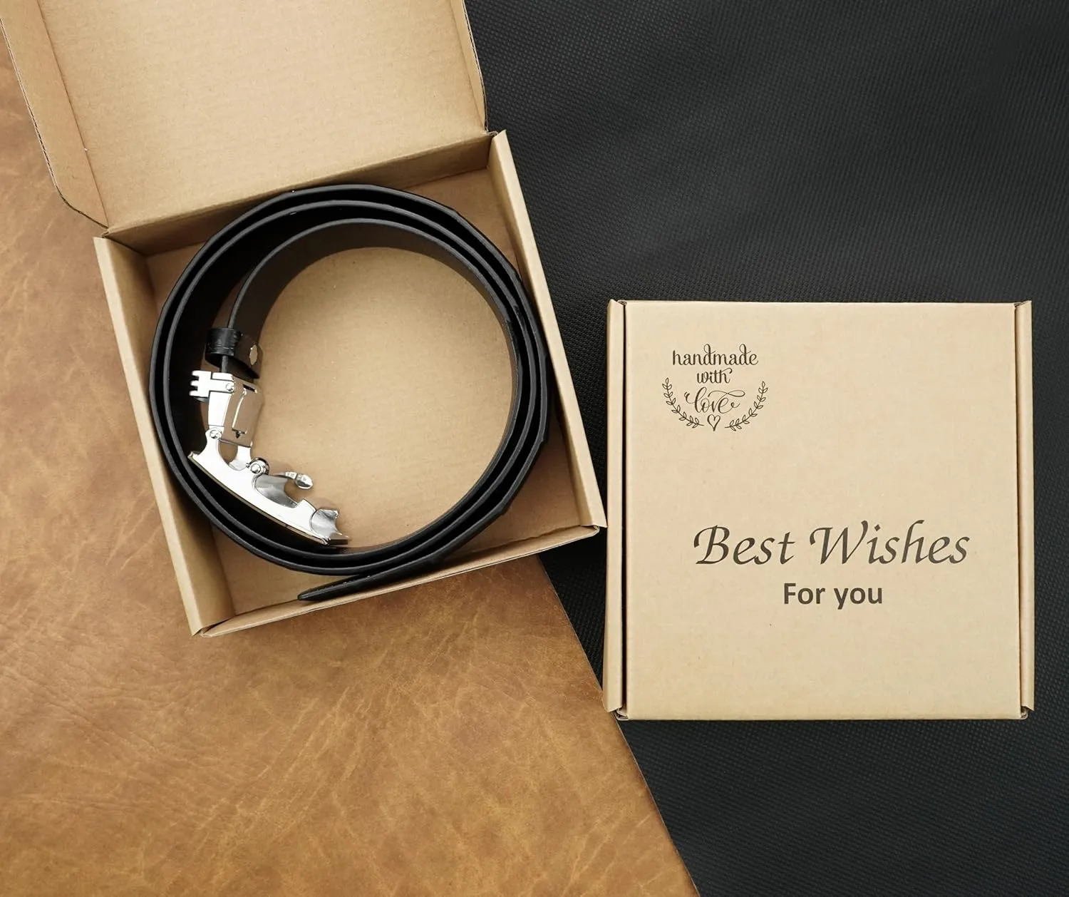 AIIigator Belt Men Leather Straight Belts Handmade Buckle Durable Dress Belt Classic Fashion Gift For Dad Boss Teacher