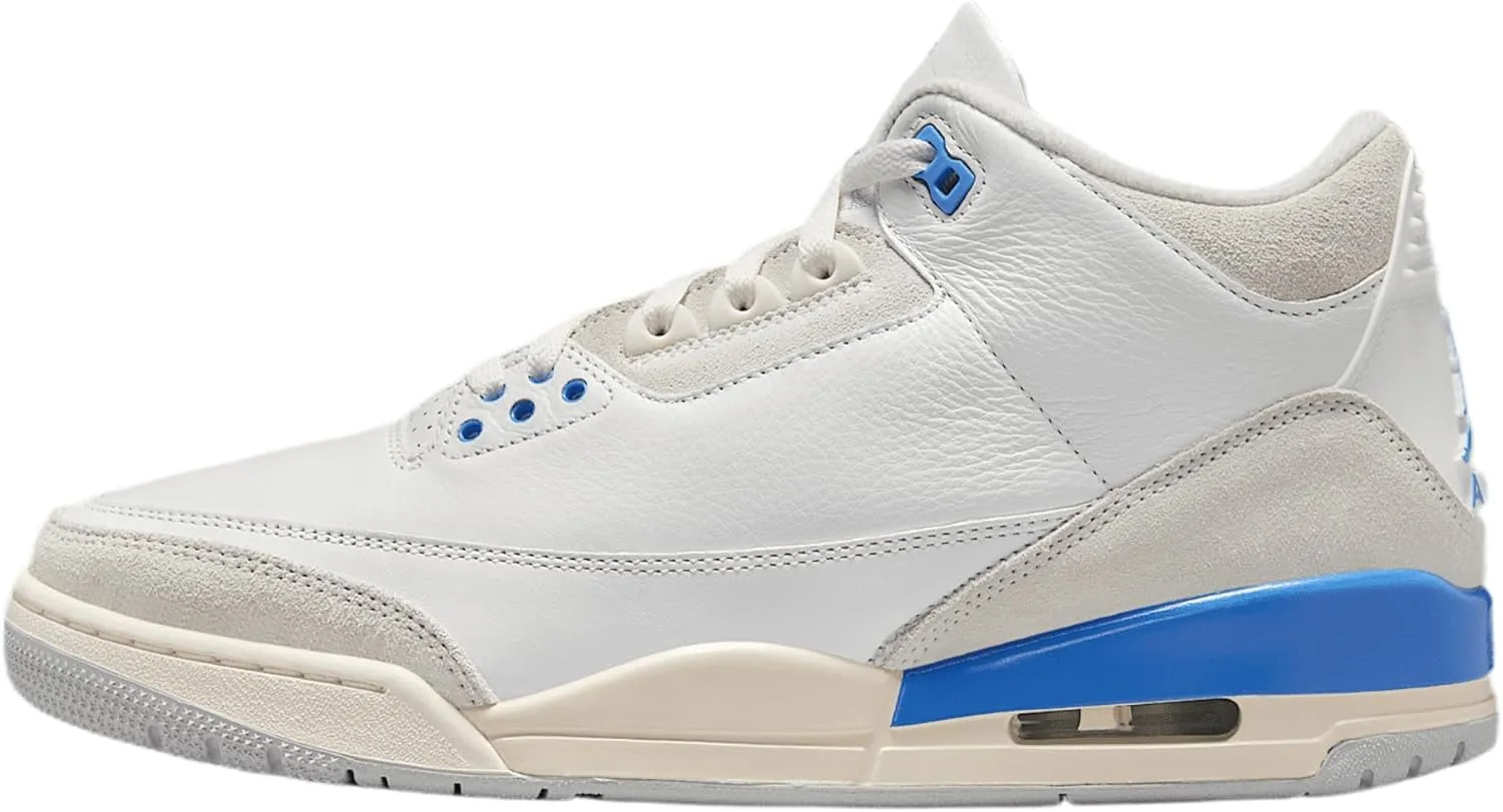 Air Jordan 3 Retro Lucky Shorts Men's Shoes (CT8532-101, Summit White/Legend Blue/Photon Dust/Hydrogen Blue)