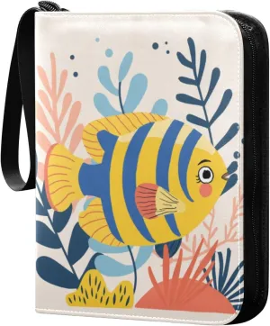 album card photo card album, with double sided removable sleeves for game, baseball cards collection Cute Cartoon Yellow Fish