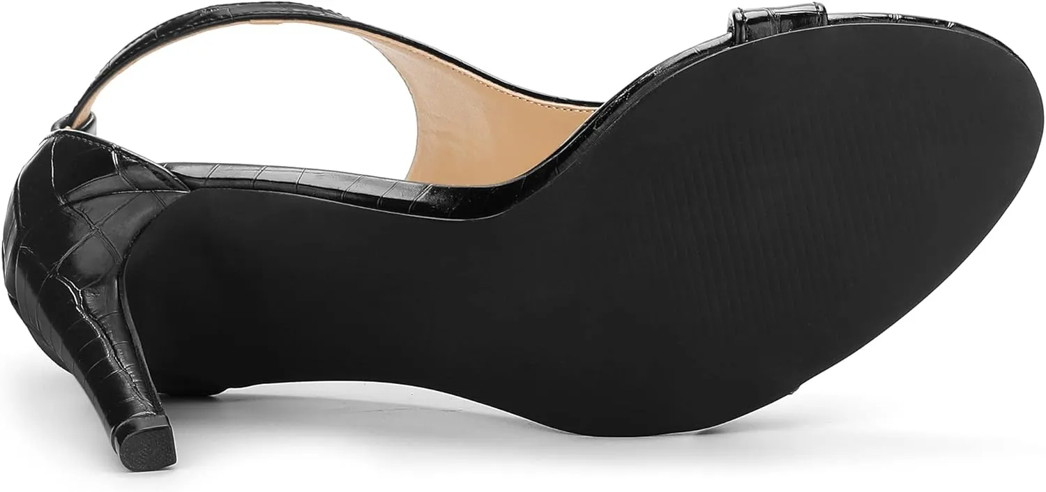 Allegra K Women's T Strap Open Toe Stiletto Heel Sandals